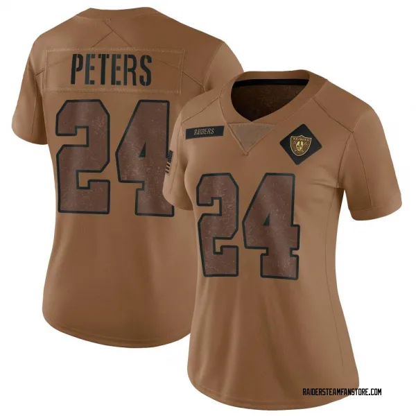 Women's Marcus Peters Las Vegas Raiders Limited Brown 2023 Salute To Service Jersey